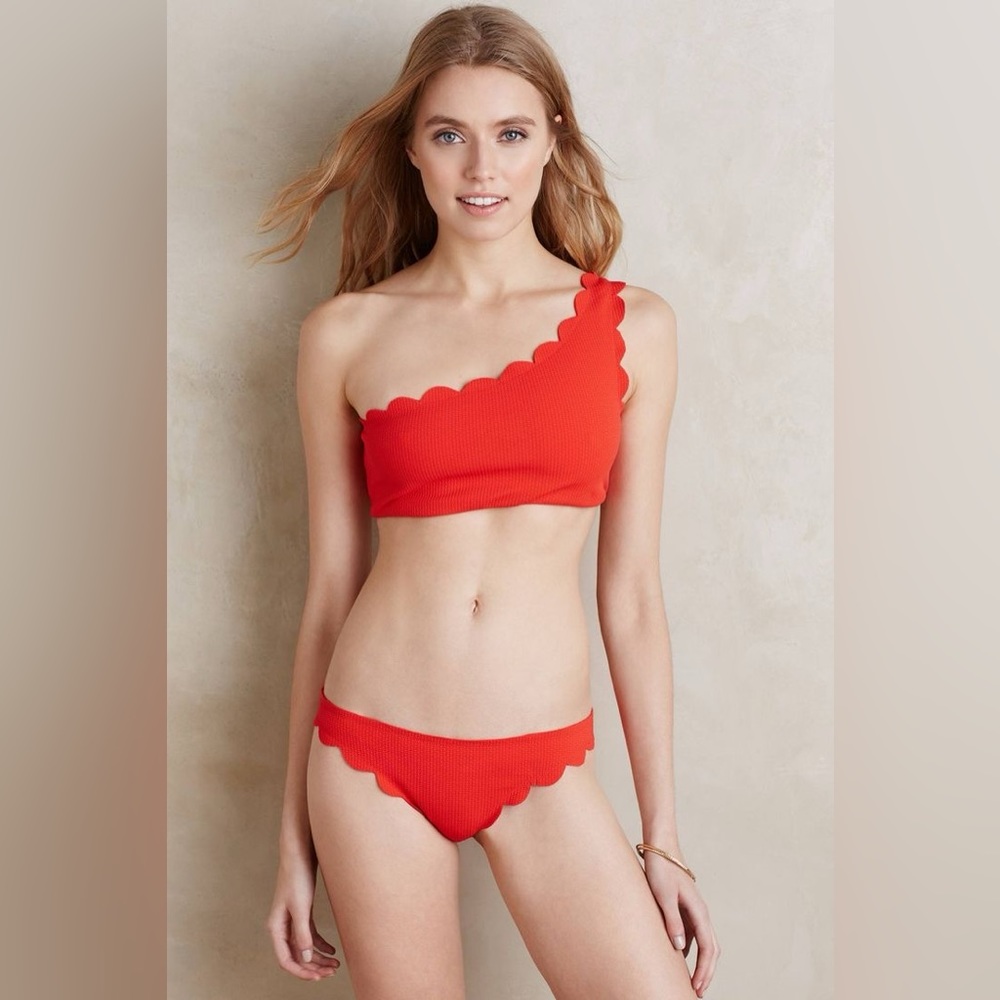 MARYSIA Santa Barbara Textured One Shoulder Bikini Set Size XS